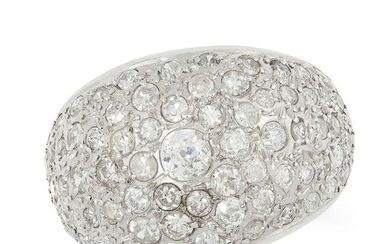 A DIAMOND BOMBE RING set with old and round cut