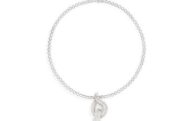 A DIAMOND PENDANT NECKLACE, CIRCA 1960 The pendant...