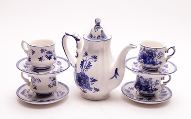 A Dutch Blue and White Tea Suite For Four People