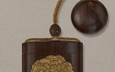 A FOUR-CASE LACQUER INRO AND NETSUKE EDO PERIOD (LATE 18TH-EARLY 19TH CENTURY), SIGNED JOKASAI (YAMADA JOKASAI)