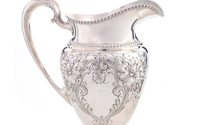 A FRANK WHITING HAND CHASED STERLING WATER PITCHER
