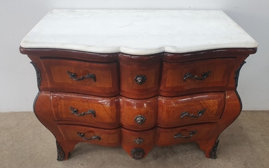 A FRENCH STYLE MARBLE TOP COMMODE
