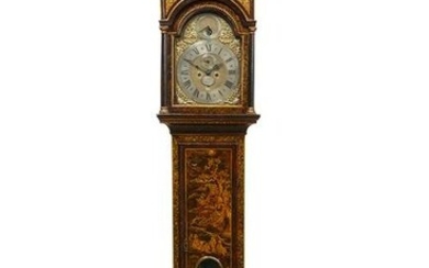 A George I Chinoiserie decorated tall case clock