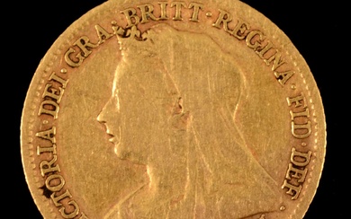 A Gold Half Sovereign Coin.