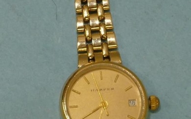A Harper 9ct Gold Ladies Circular Wristwatch with matching...
