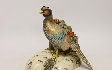 A Japanese Satsuma model of a pheasant, late 19th century, s...