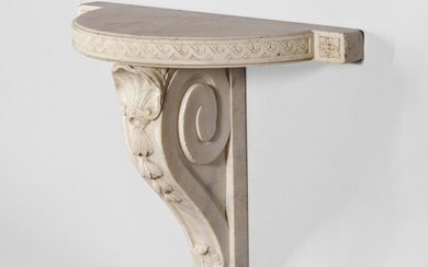 A Louis XVI carved white marble console table, circa 1775
