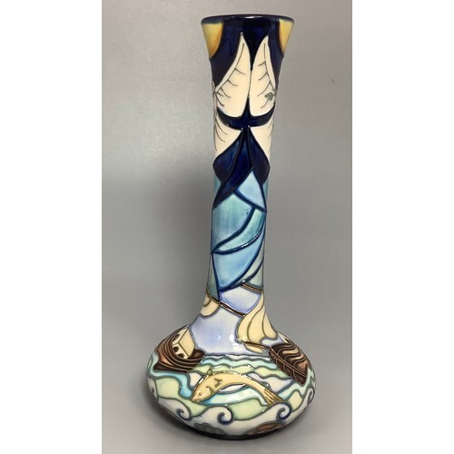 A Moorcroft pottery vase of Persian bottle form and in the '...