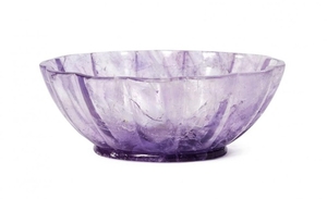 A Mughal amethyst lobed glass bowl, India,...