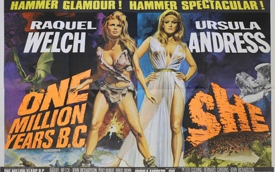 A 'One Million Years B.C.' and 'She' double-bill poster