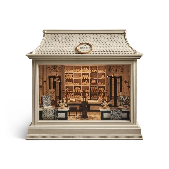 A Painted Wood Diorama of a Turn of the Century Wallpaper Shop by Tom Roberts, Modern