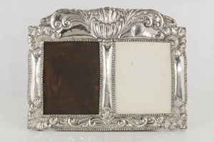 A Peruvian silver table top double picture frame