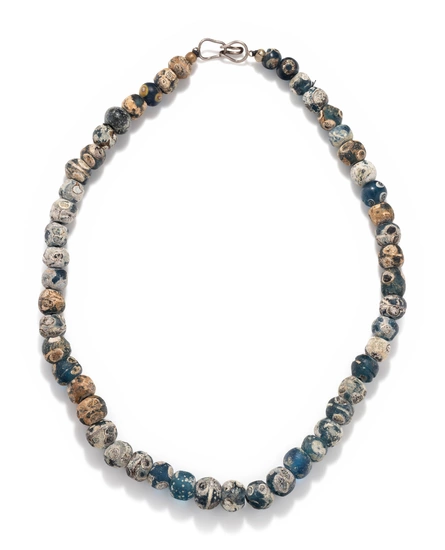 A Roman Blue Glass Necklace with Eye Beads
