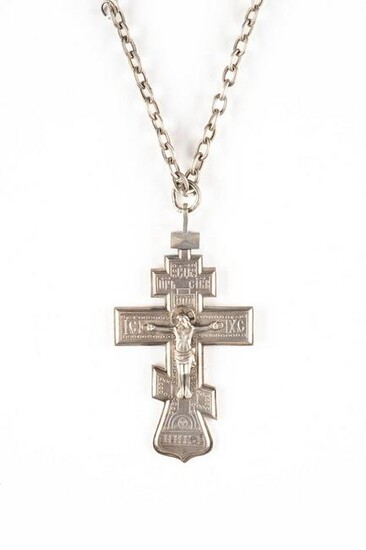 A SILVER PENDANT CROSS Russian, Moscow, 1908-1917 The