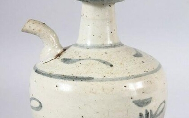 A SMALL CHINESE POTTERY EWER, 14.5cm high.