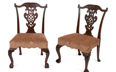 A Set of Ten George III Style Mahogany Dining Chairs in