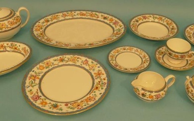 A Wedgwood "Huntingdon" Pattern Dinner Service having multicoloured, floral...