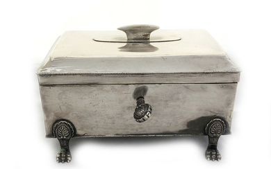 A beautiful 18th century jewelry box, stands on 4...