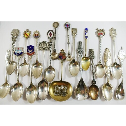A collection of 23 sterling silver and other silver coloured...