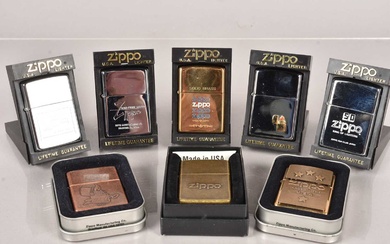 A collection of Zippo Lighters