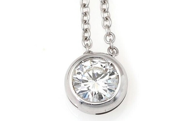 A diamond necklace set with a brilliant-cut diamond weighing app. 0.42 ct.,...
