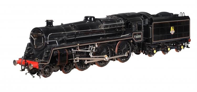 A fine exhibition standard model of a 7 1/4 inch gauge British Railways Class 5 4-6-0 tender locomotive No 73000