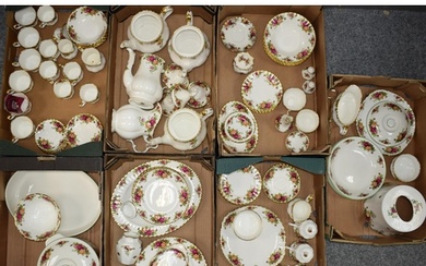 A large 107 piece Royal Albert Old Country Roses dinner serv...