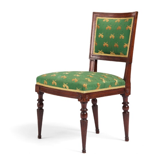 A late Gustavian mahogany chair by Ephraim Ståhl (Stockholm 1794-1820).