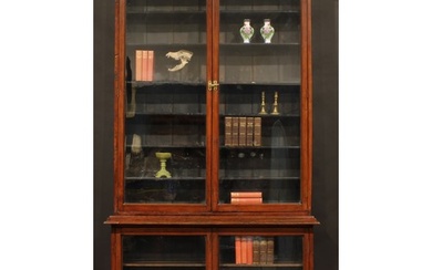 A late Victorian mahogany shop display case or library bookc...