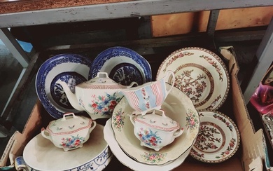 A mixed lot of ceramics, including Indian tree bowls and Joh...