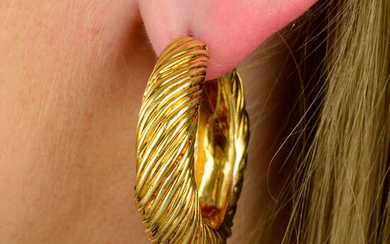 A pair of 1970s 18ct gold hoop earrings, by Kutchinsky.