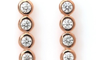 NOT SOLD. A pair of diamond ear studs each set with numerous diamonds weighing a total of app. 0.62 ct., mounted in 18k rose gold. (2) – Bruun Rasmussen Auctioneers of Fine Art