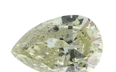 A pear-shape natural 'greyish-yellow' diamond, weighing 0.69ct, with report.