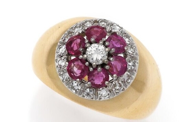 A ring set with numerous rubies and numerous diamonds, mounted in 18k gold and white gold. Size app. 52.5. – Bruun Rasmussen Auctioneers of Fine Art