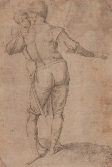 A standing soldier seen from behind, and the head of another, Circle of Alessandro Allori
