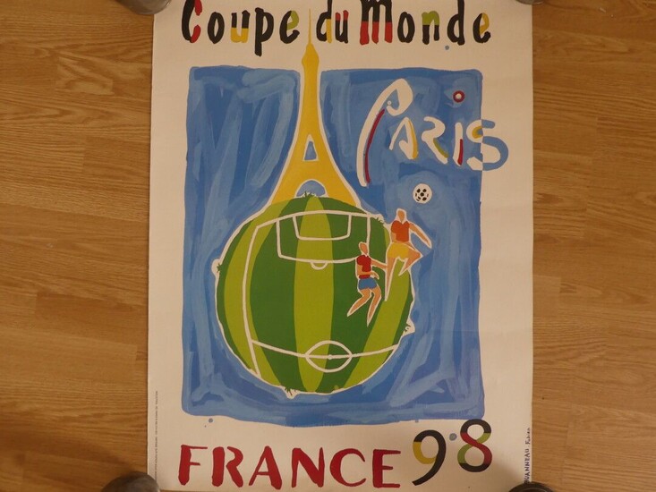 AFFICHE Coupe du Monde Paris FRANCE 1998.