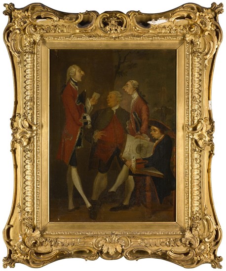 AFTER SIR JOSHUA REYNOLDS | CARICATURE OF THOMAS BRUDENELL-BRUCE, 1ST EARL OF AILESBURY, THE HON. JOHN WARD, JOSEPH LEESON, LATER 2ND EARL OF MILLTOWN, AND JOSEPH HENRY OF STRAFFAN