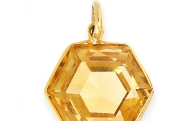 AN ANTIQUE CITRINE PENDANT, EARLY 20TH CENTURY in
