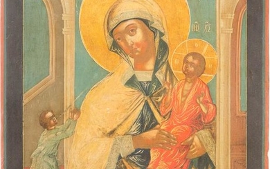 AN ICON SHOWING THE MOTHER OF GOD 'OF UNEXPECTED JOY'
