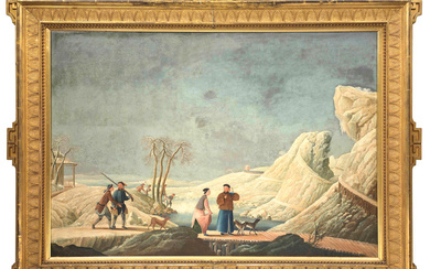 ANGLO-CHINESE SCHOOL, CIRCA 1800 A Winter Hunting Party
