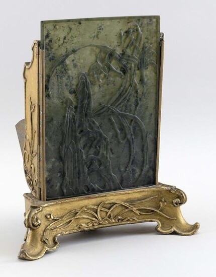 ART NOUVEAU SPINACH GREEN JADE AND GILTWOOD BOUDOIR