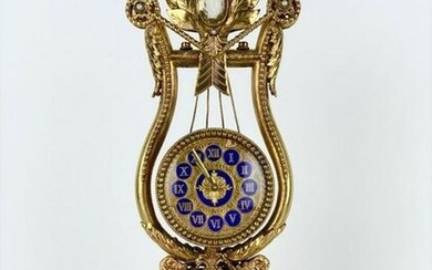 AUSTRO-HUNGARIAN GOLD OVER STERLING MUSICAL CLOCK