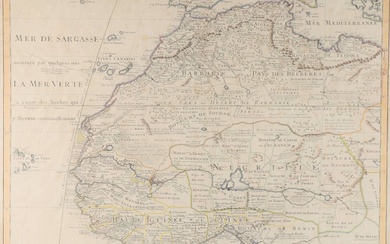 [Afrique]. "Carte de la Barbarie de la Nigritie et de la Guinée". Carte manuscrite contemporaine...