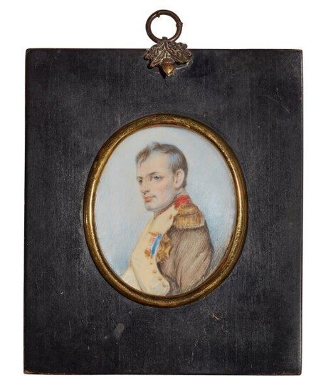 After Paul Delaroche, French 1797-1856- Portrait miniature...