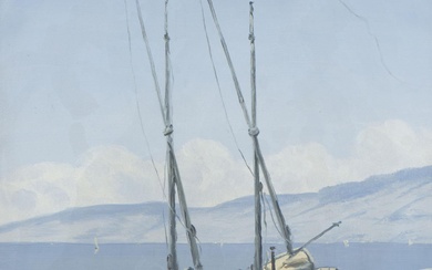 Albert DUPLAIN (1890-1978), "La Villette sur le lac", huile