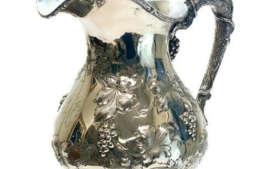 American Sterling Silver 6 Pint Repousse Pitcher