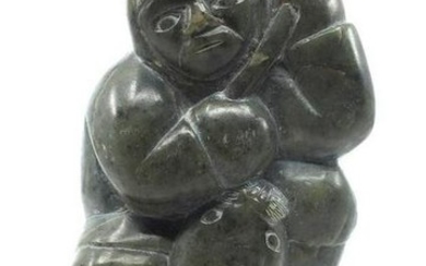 Inuit Soapstone Carving, Artist Signed, Dated 1976