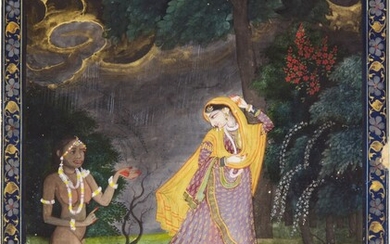 An illustration to a Nayika series: Abhisarika Nayika, North India, Kangra, North India, circa 1800-10