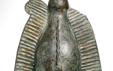 Ancient Egyptian Bronze Large Atef Crown, Half Life Size