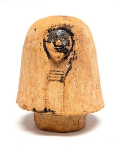 Ancient Egyptian Terracotta Canopic Jar Lid of Imsety - 11.5×8×8 cm - (1)